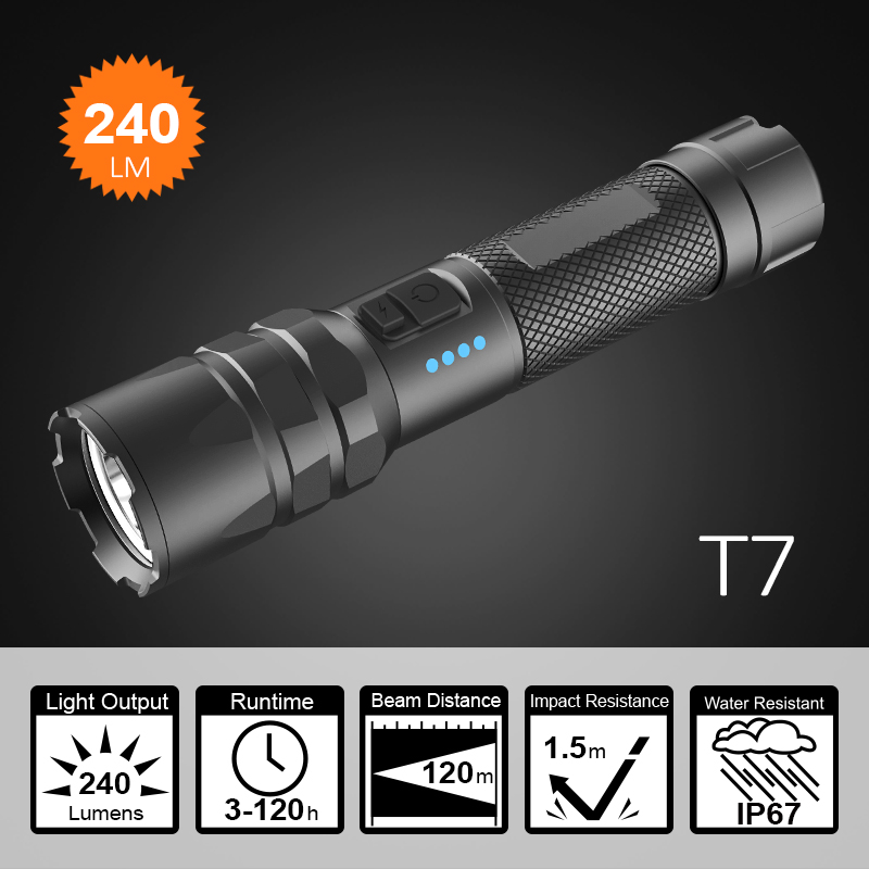 USB Direct Charging Police Flashlight